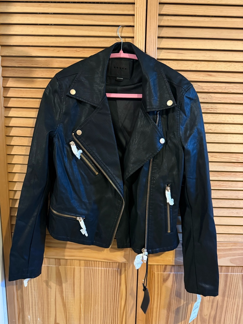 BLANKNYC Black Faux Leather Moto Jacket - Women